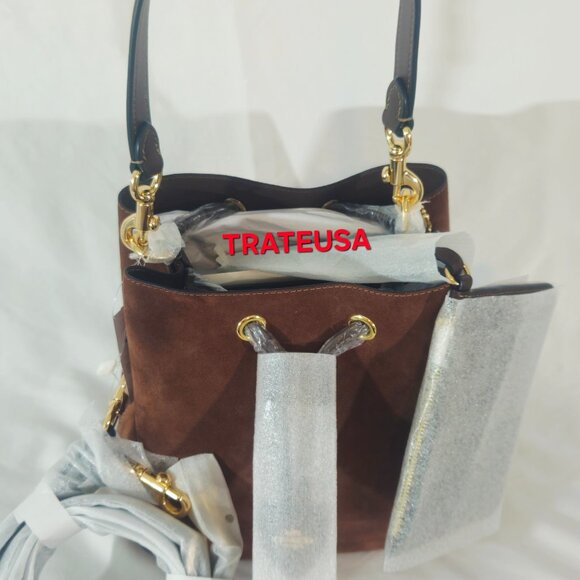 NWT Coach Rowan Bucket Bag Suede Vintage Brown CCC78 Authentic Packed - Picture 11 of 16